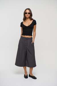 Womens Shorts: Kareena Long Short Charcoal