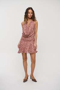 Womens Dresses: Aurelia Mini Dress Brown Print