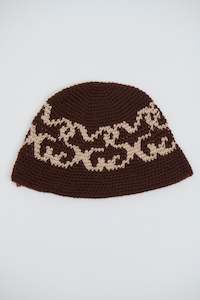 Mens Headwear: Crochet Bucket Hat Surf Chocolate