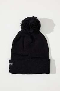 Menssale: Flexfit Pom Pom Beanie Black - FINAL SALE