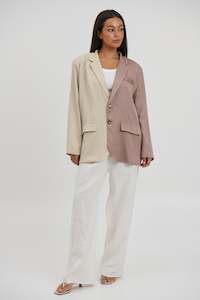Brookie Two Tone Blazer Latte