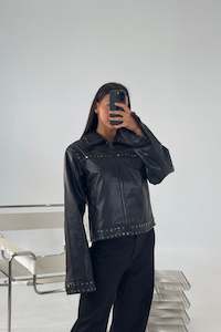 Womens Jackets: Meggie Studded Jacket Black