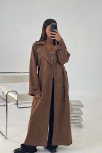 Womens Jackets: Peppa Suede Trench Brown
