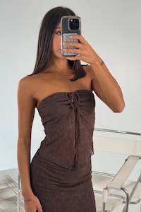 Womens Sets: Summer Lace Top Chocolate