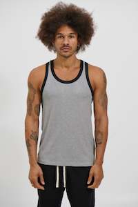 Mens Tanks: Zoro Singlet Grey/Black