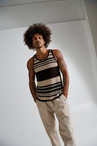 Mens Tanks: Alcha Tank Black/Sand