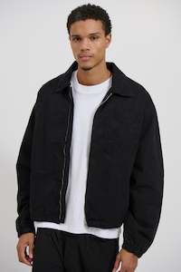 Mens Jackets: Charlie Soft Cotton Bomber Black