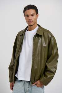 Mens Jackets: NTH Coated Bomber Jacket Army