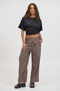 Womenssale: June Pinstripe Pant Brown - FINAL SALE