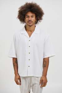Raf Cropped Shirt Linen White