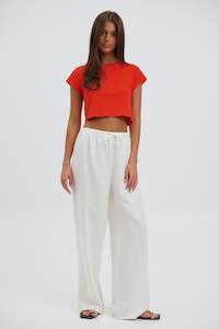 Corey Cropped T-Shirt Cherry Red - FINAL SALE