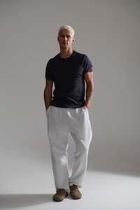 Mens Pants: Heavyweight Track Pant White Marle