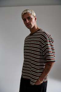 Sammy Crew Tee Choc Stripe