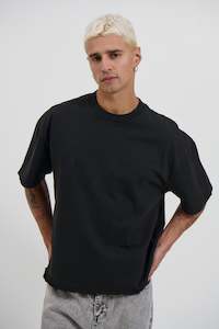 Raw Crop Distress Tee Black