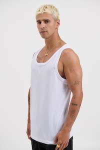 Mens Tanks: Ruben Fitted Tank White