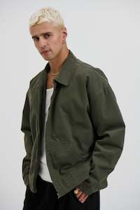 Mens Jackets: Collar Lined Jacket Khaki