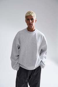 Mens Hoodiesandjumpers: Francis Drop Sleeve Sweater Grey Marle