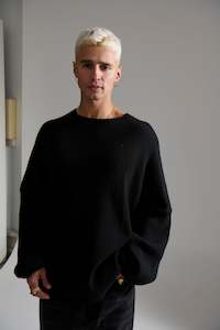 Mens Hoodiesandjumpers: NTH Long Sleeve Knit Black