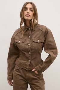 Womens Jackets Coats: Violet Denim Jacket Chocolate