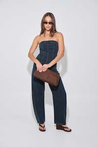 Womens Denim: Lex Denim Corset Top Indigo