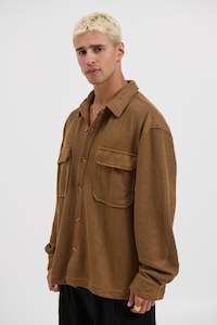 Mens Shirts: Dion Cord Overshirt Choc