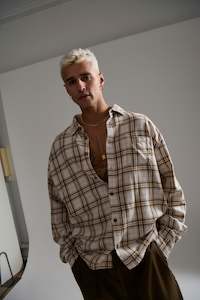 Brooklyn Check Shirt Griege