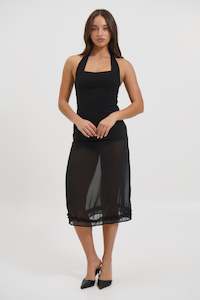 Womens Skirts: Tallulah Sheer Skirt Black