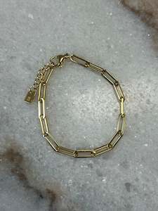 Roman Paperclip Chain Bracelet 18K Gold Plated