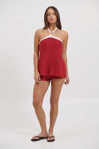 Womens Knitwear: Melody Short Red