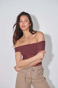 Penny Mesh Bodysuit Chocolate