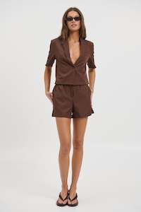 Zoe Short Sleeve Shirt Chocolate