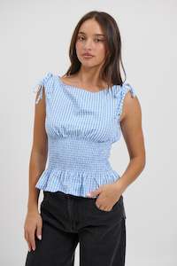Sold Out Items: Harrison Gingham Top Sky