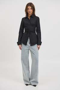 Womens Shirts: Vixon Wrap Shirt Black