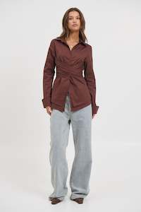 Vixon Wrap Shirt Chocolate