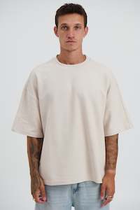 Mens Ivory: Henry Heavyweight Tee Ivory