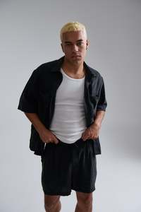 Simon Drape Shirt Black