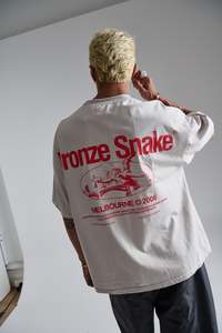 Mens: Bronze Snake Melb Tee Ivory