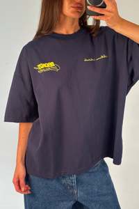 Womens Tops: Unisex Bronze Snake Signature Tee Navy