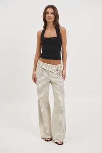 Gemma Pant Beige Stripe