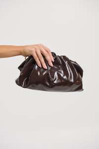 Womens Bags And Shoes: The Kyla Clutch Bag Chocolate Crinkle Patent