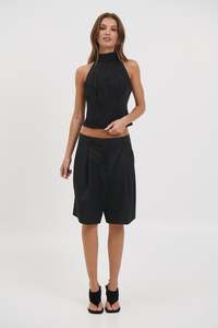 Womens Denim: Thea Denim Turtleneck Backstage Black