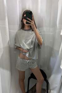 Womens Shorts: Kourt Bloomers Ash Stripe