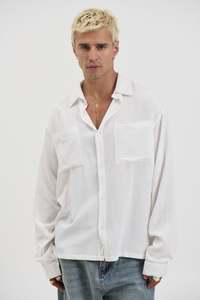 Mens Shirts: Miles Stripe Shirt White