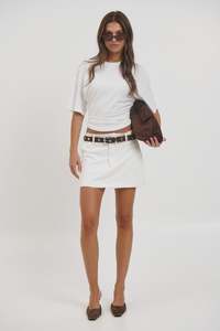 Womens Skirts: Pippa Mini Skirt White