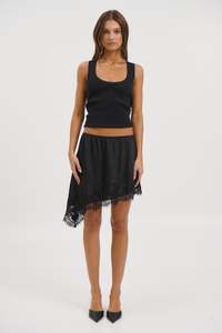 Womens Skirts: Sammi Lace Mini Skirt Black