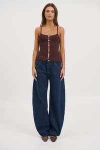 Odessa Knit Tank Top Chocolate