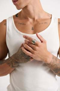 Menssale: NTH Floral Warrior Ring Silver - FINAL SALE