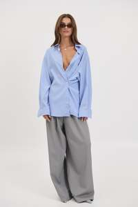 Womens Shirts: Summer Stripe Shirt Blue