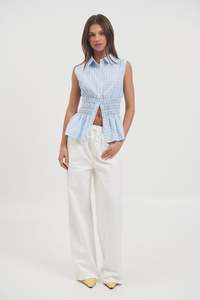 Womens Shirts: Charlotte Sleeveless Shirt Blue