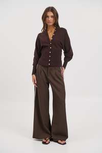 Taya Button Up Chocolate